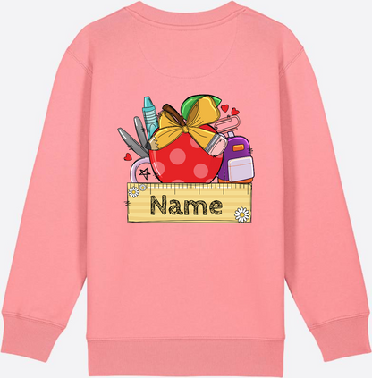 Kinder Sweatshirt zur Einschulung – Personalisiert mit Namen - Pink Joy