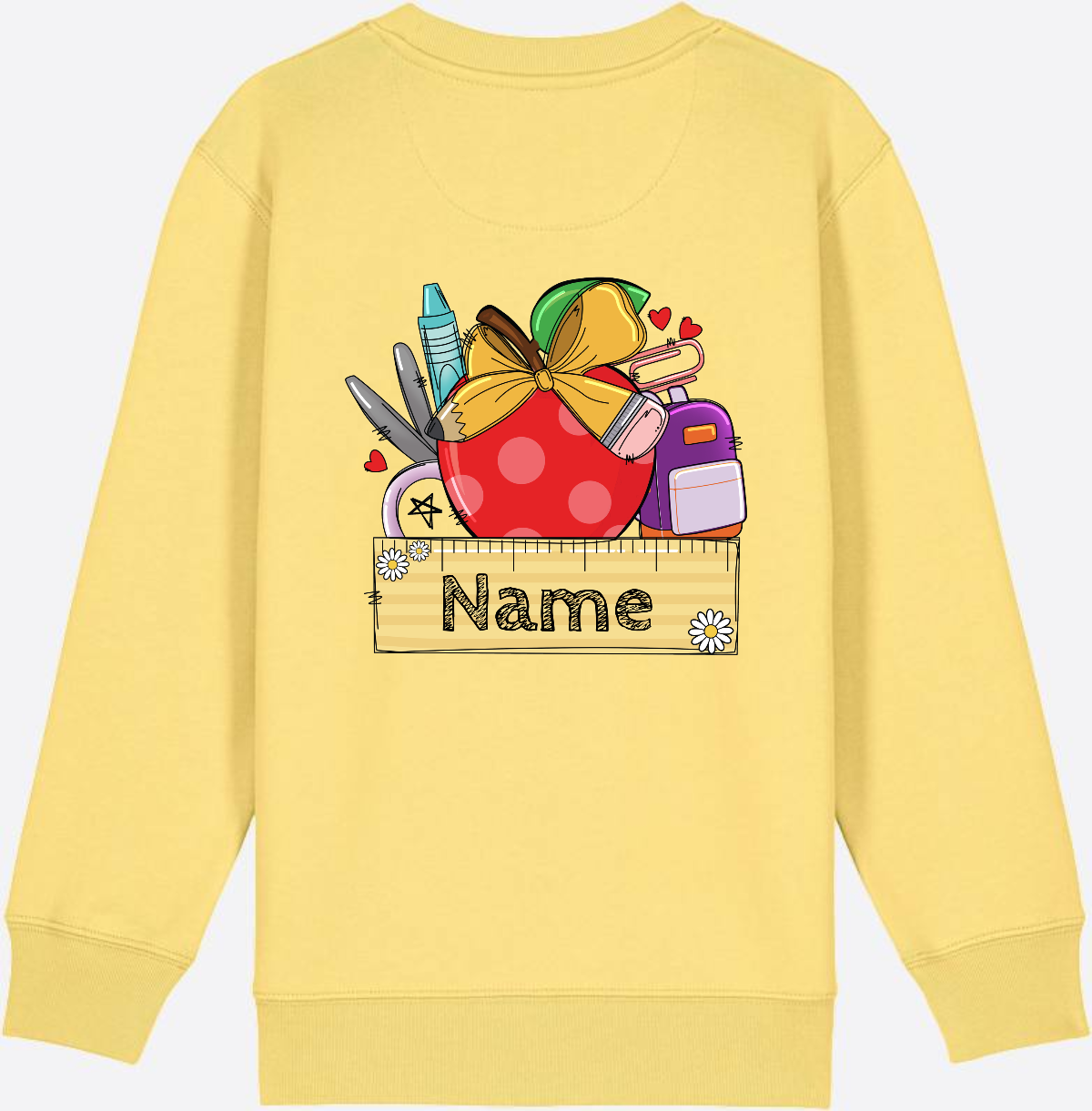 Kinder Sweatshirt zur Einschulung – Personalisiert mit Namen - Viva Yellow