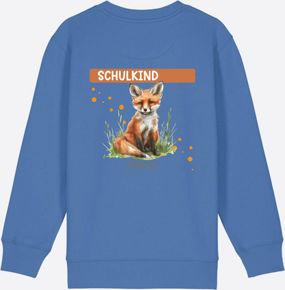 Kinder Sweatshirt zur Einschulung – Personalisiert mit Namen - Bright Blue