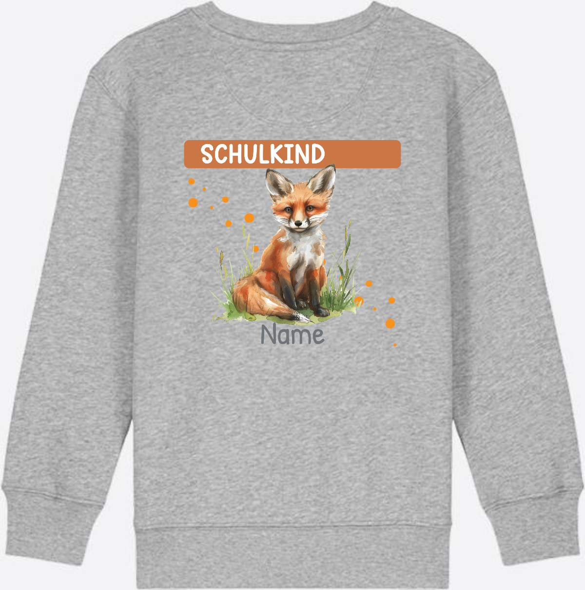 Kinder Sweatshirt zur Einschulung – Personalisiert mit Namen - Heather Grey