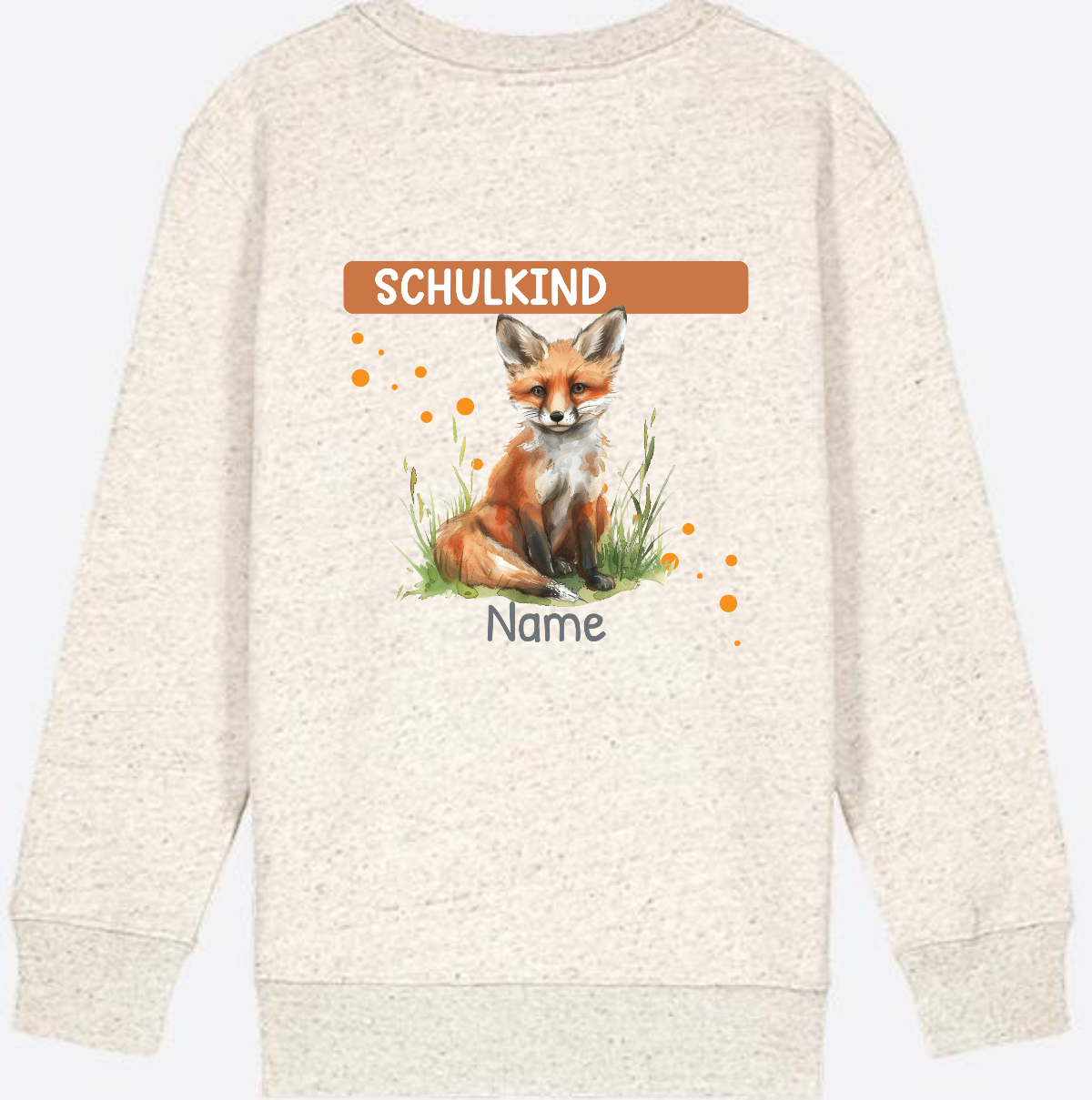 Kinder Sweatshirt zur Einschulung – Personalisiert mit Namen - Natural Raw