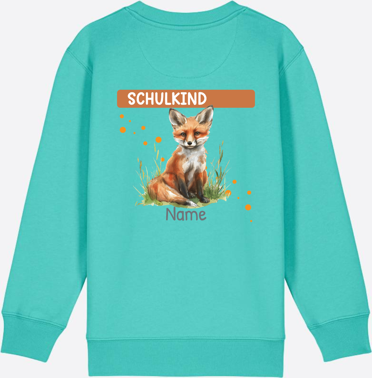 Kinder Sweatshirt zur Einschulung – Personalisiert mit Namen - Pool Blue