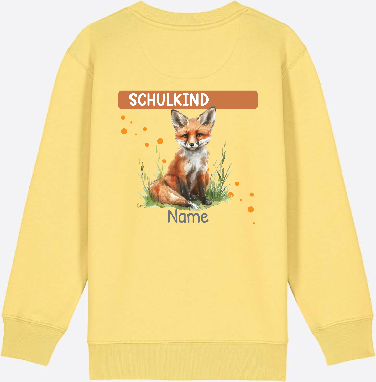 Kinder Sweatshirt zur Einschulung – Personalisiert mit Namen - Viva Yellow