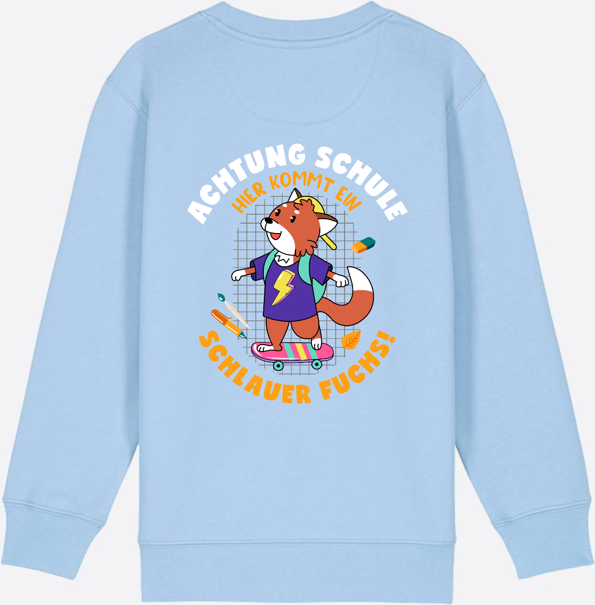 Kinder Sweatshirt zur Einschulung – Schlauer Fuchs mit Name - Blue Soul