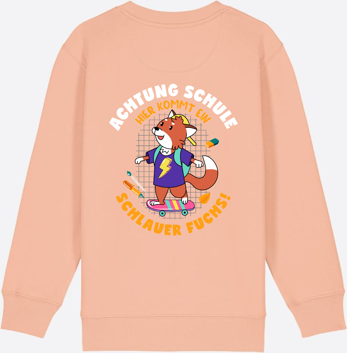 Kinder Sweatshirt zur Einschulung – Schlauer Fuchs mit Name - Fraiche Peche