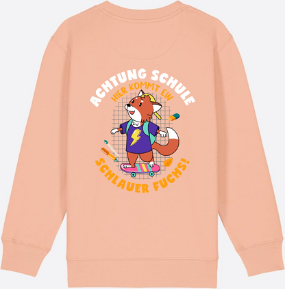 Kinder Sweatshirt zur Einschulung – Schlauer Fuchs mit Name - Fraiche Peche