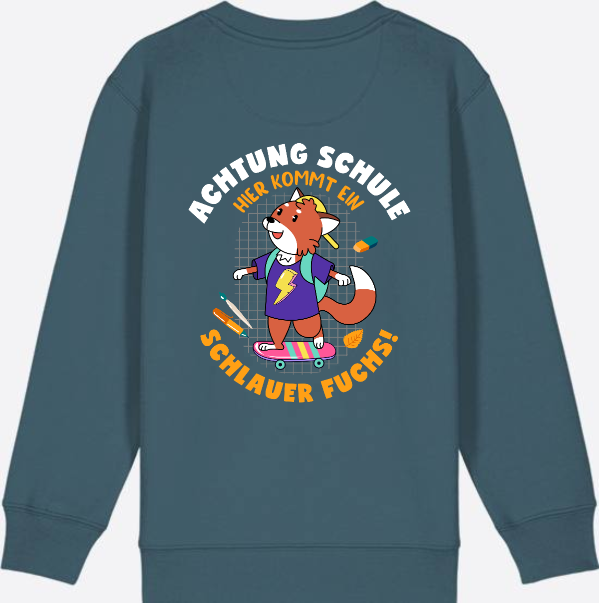 Kinder Sweatshirt zur Einschulung – Schlauer Fuchs mit Name - Stargazer