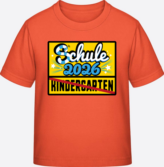 Kinder T-Shirt Einschulung 2026 – Ortsschild Schule & Name - Fiesta