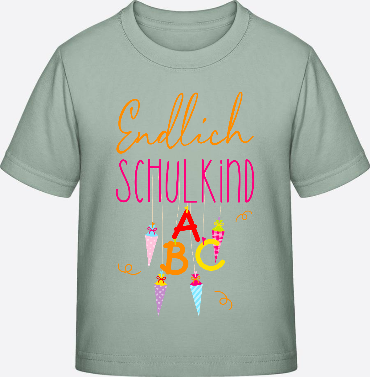 Kinder T-Shirt „Endlich Schulkind“ – Personalisiert mit Namen - Aloe