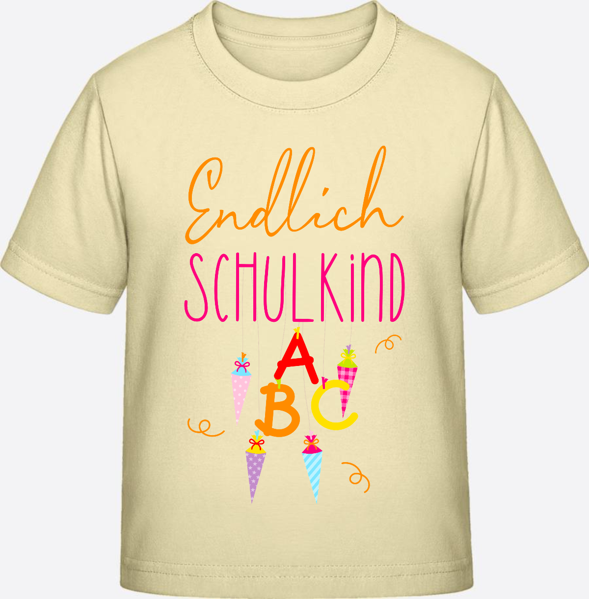 Kinder T-Shirt „Endlich Schulkind“ – Personalisiert mit Namen - Butter