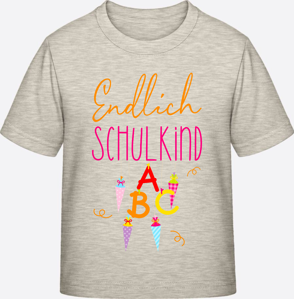 Kinder T-Shirt „Endlich Schulkind“ – Personalisiert mit Namen - Natural Raw