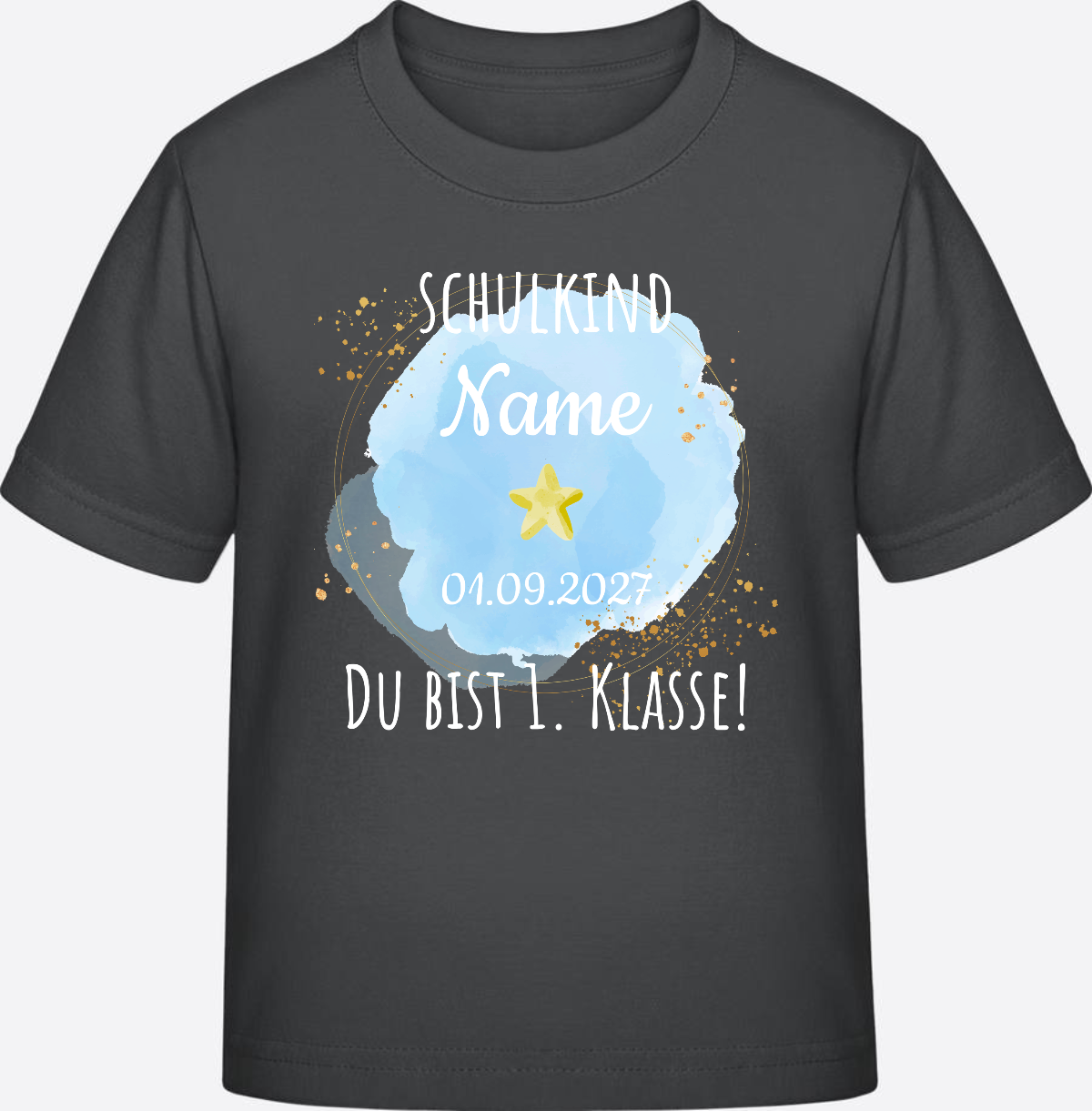 Kinder T-Shirt Schulkind: Du bist erste Klasse – Personalisiert - Anthracite