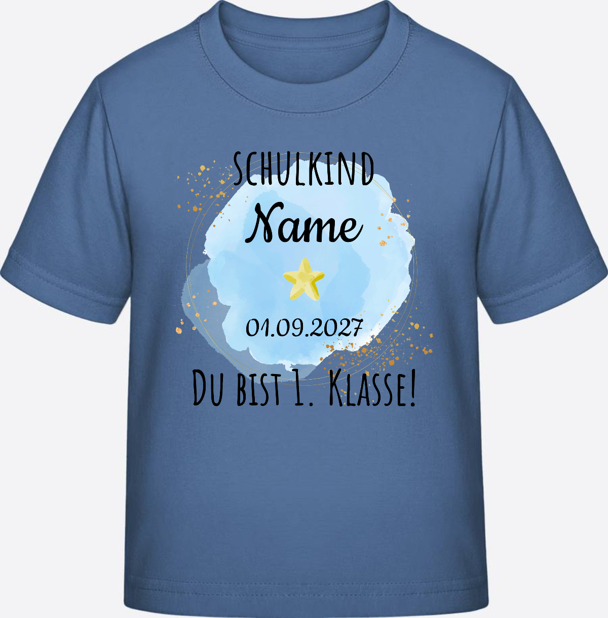 Kinder T-Shirt Schulkind: Du bist erste Klasse – Personalisiert - Bright Blue