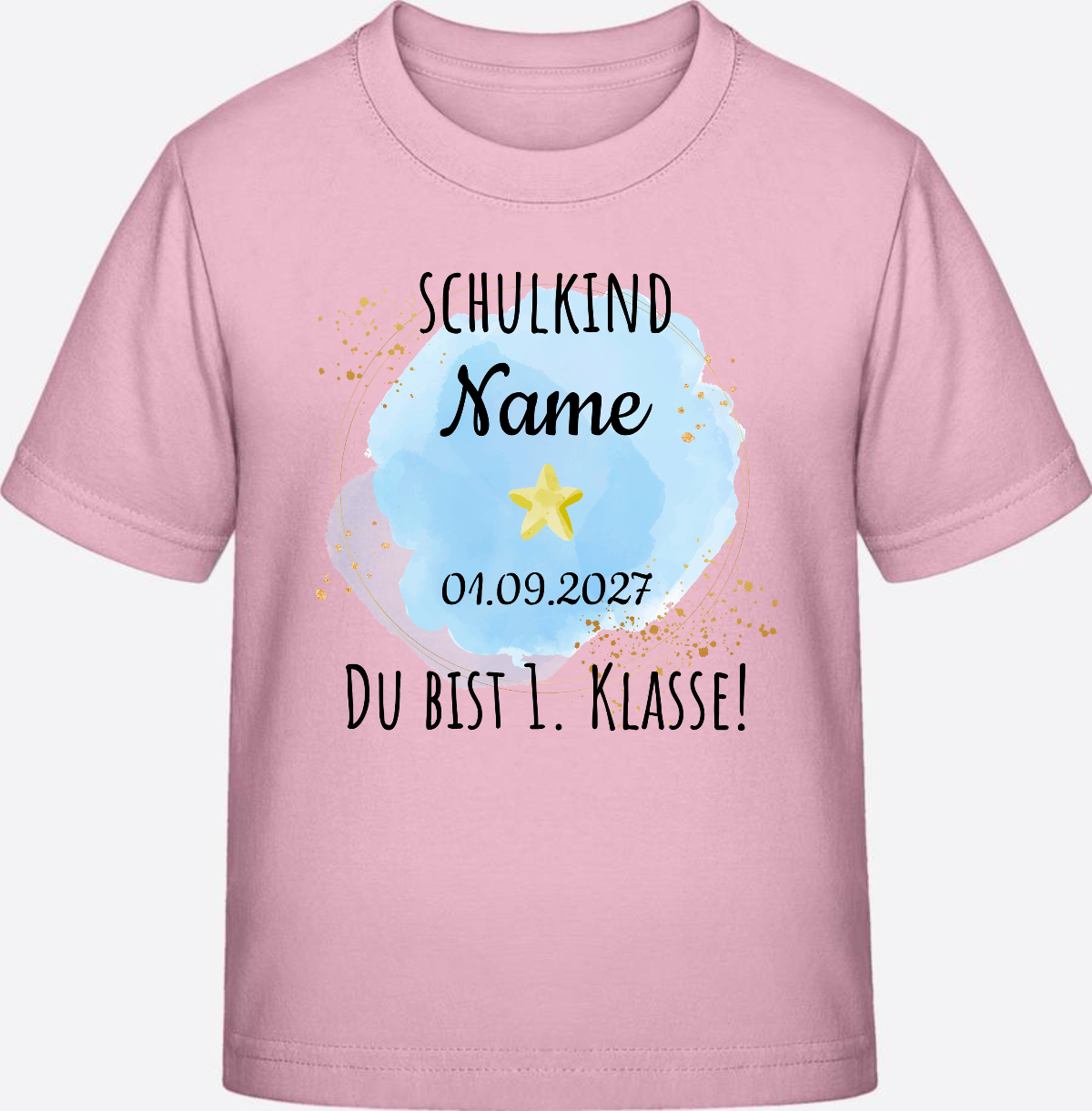 Kinder T-Shirt Schulkind: Du bist erste Klasse – Personalisiert - Cotton Pink