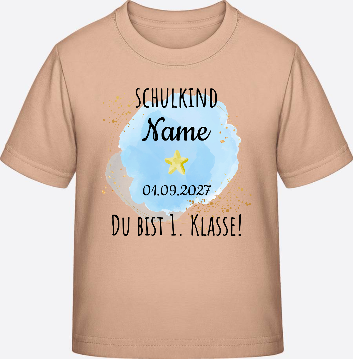 Kinder T-Shirt Schulkind: Du bist erste Klasse – Personalisiert - Fraiche Peche