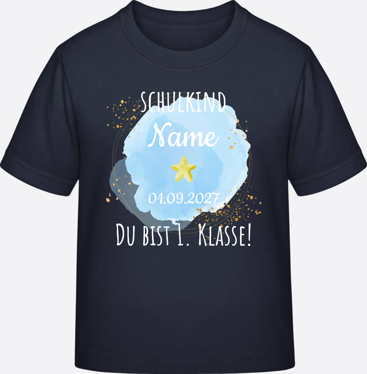Kinder T-Shirt Schulkind: Du bist erste Klasse – Personalisiert - French Navy