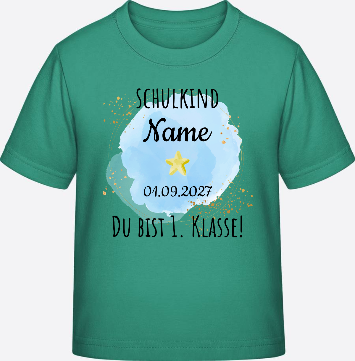 Kinder T-Shirt Schulkind: Du bist erste Klasse – Personalisiert - Go Green