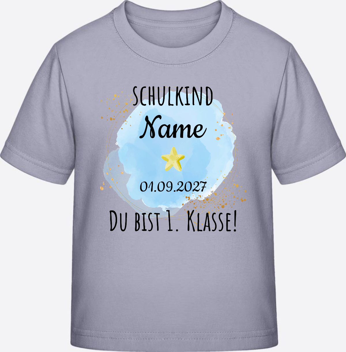 Kinder T-Shirt Schulkind: Du bist erste Klasse – Personalisiert - Lavender