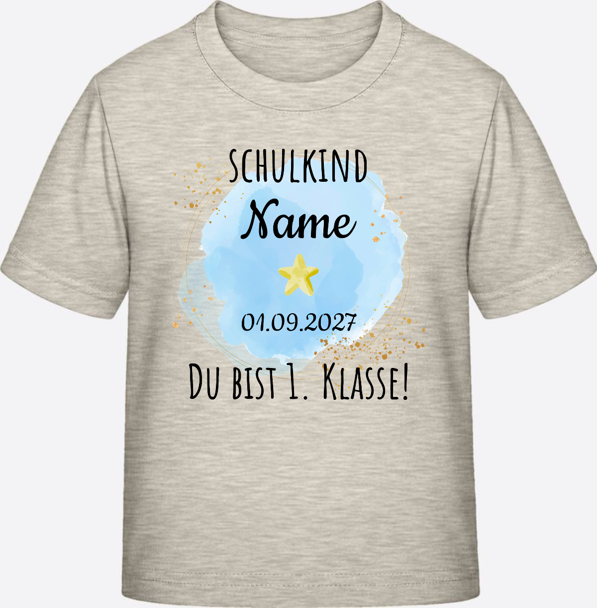 Kinder T-Shirt Schulkind: Du bist erste Klasse – Personalisiert - Natural Raw