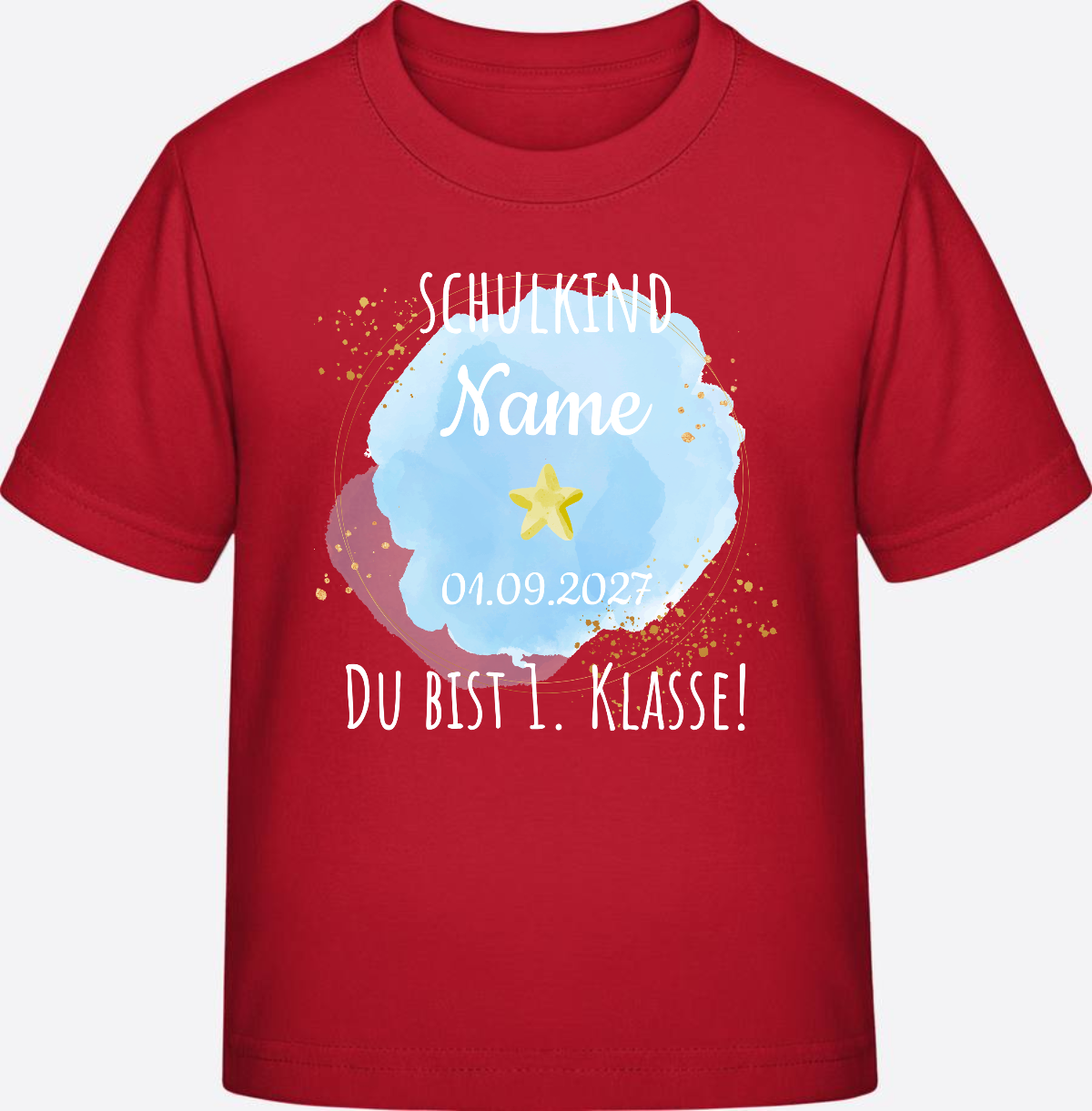 Kinder T-Shirt Schulkind: Du bist erste Klasse – Personalisiert - Red