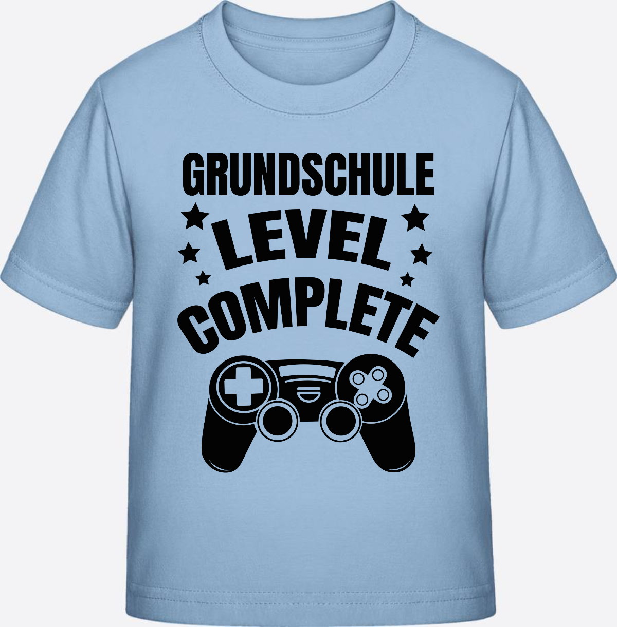 Kinder T-Shirt zur Einschulung: Grundschule Level Complete - Blue Soul