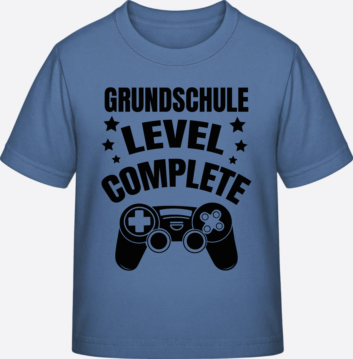 Kinder T-Shirt zur Einschulung: Grundschule Level Complete - Bright Blue