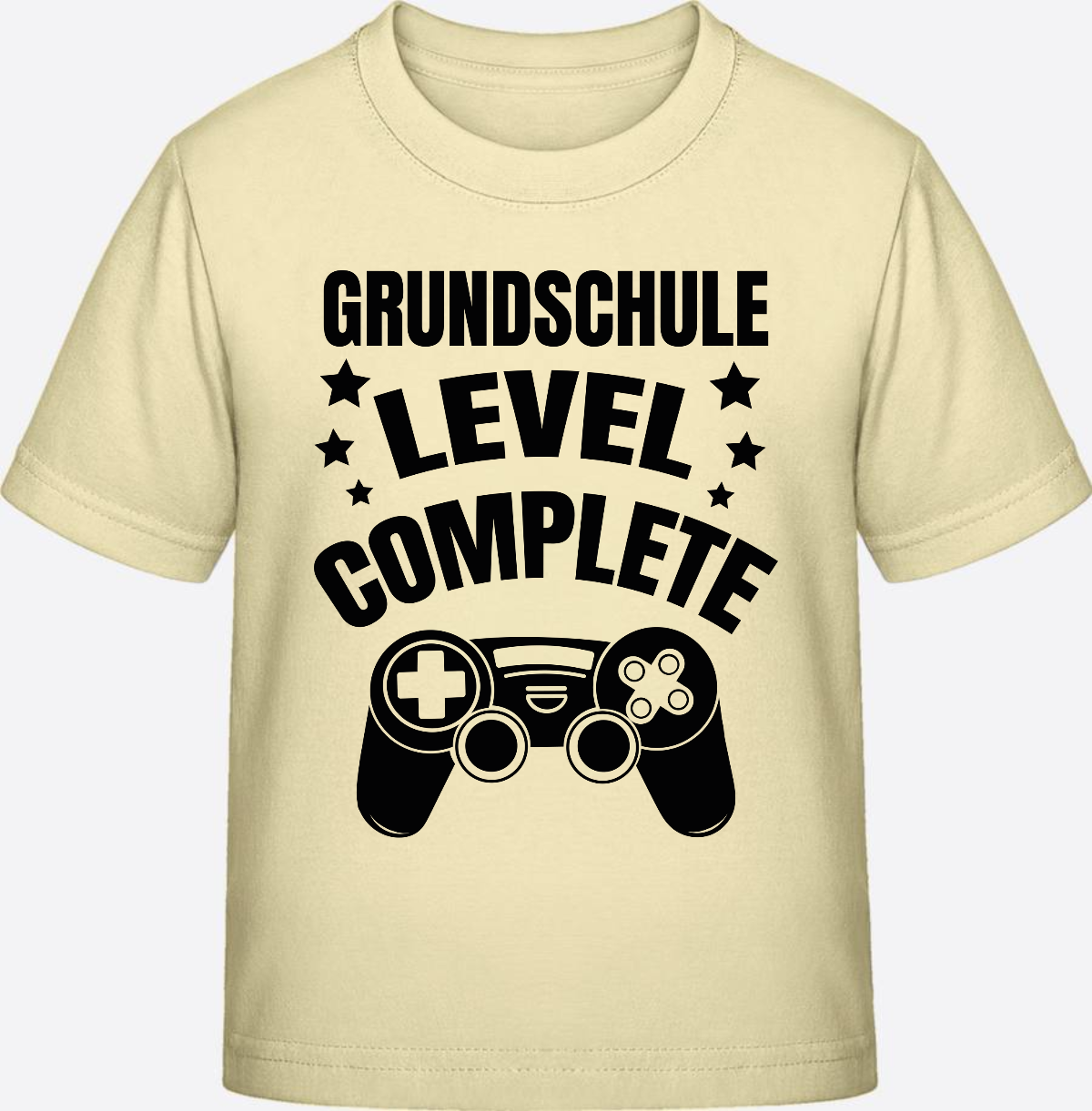 Kinder T-Shirt zur Einschulung: Grundschule Level Complete - Butter