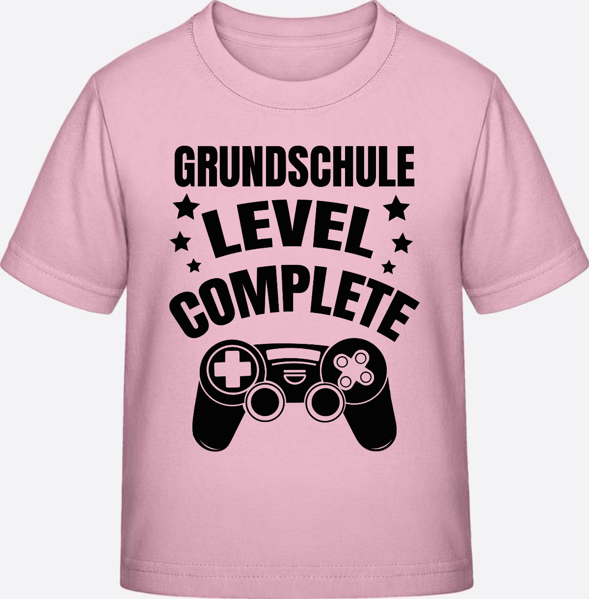 Kinder T-Shirt zur Einschulung: Grundschule Level Complete - Cotton Pink