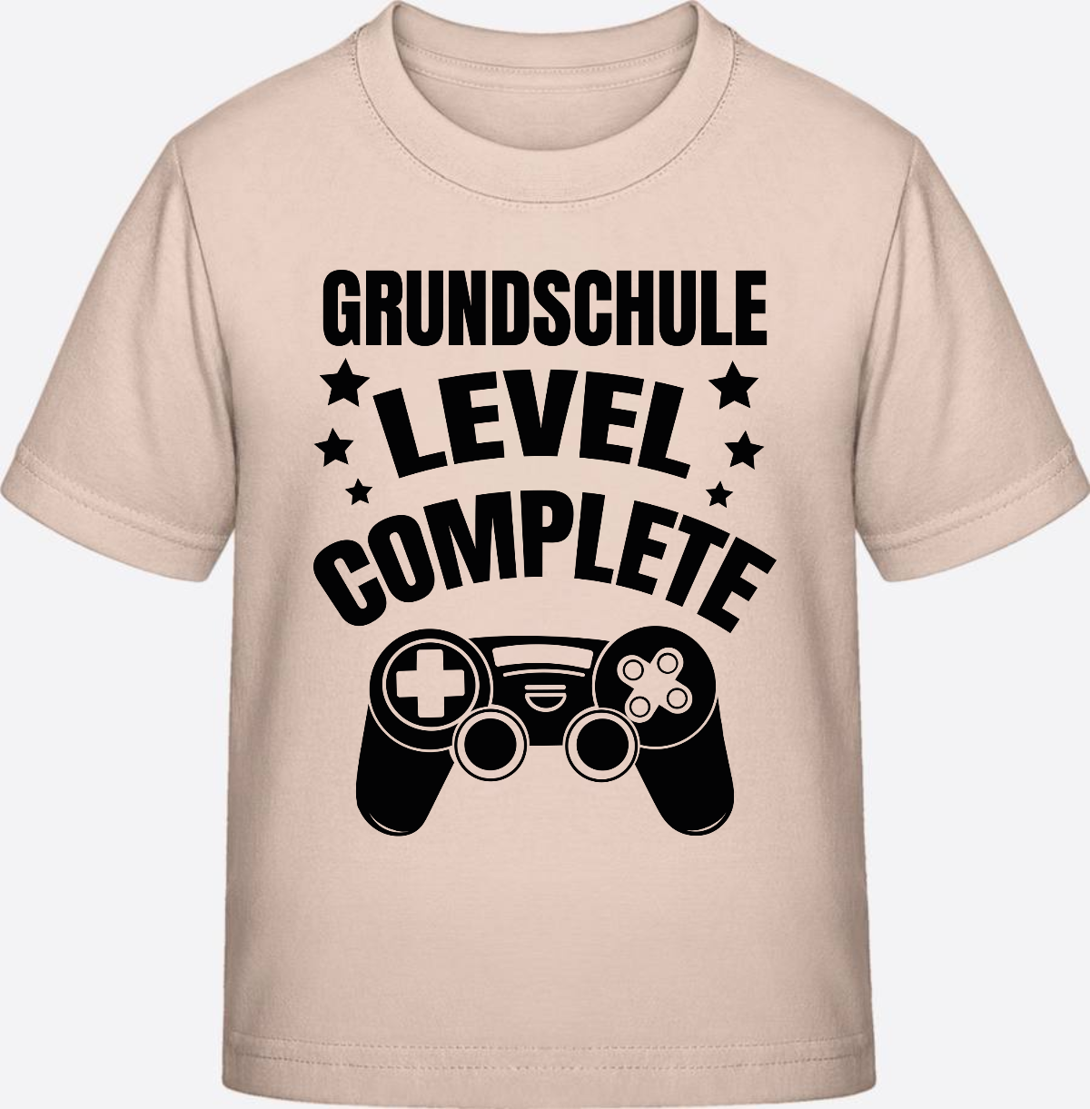 Kinder T-Shirt zur Einschulung: Grundschule Level Complete - Eco-Heather