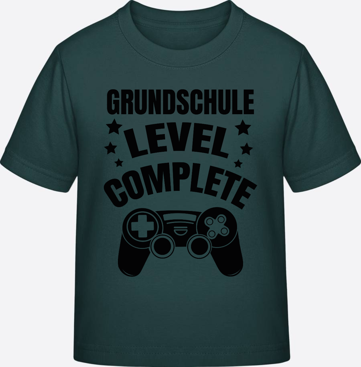 Kinder T-Shirt zur Einschulung: Grundschule Level Complete - Glazed Green