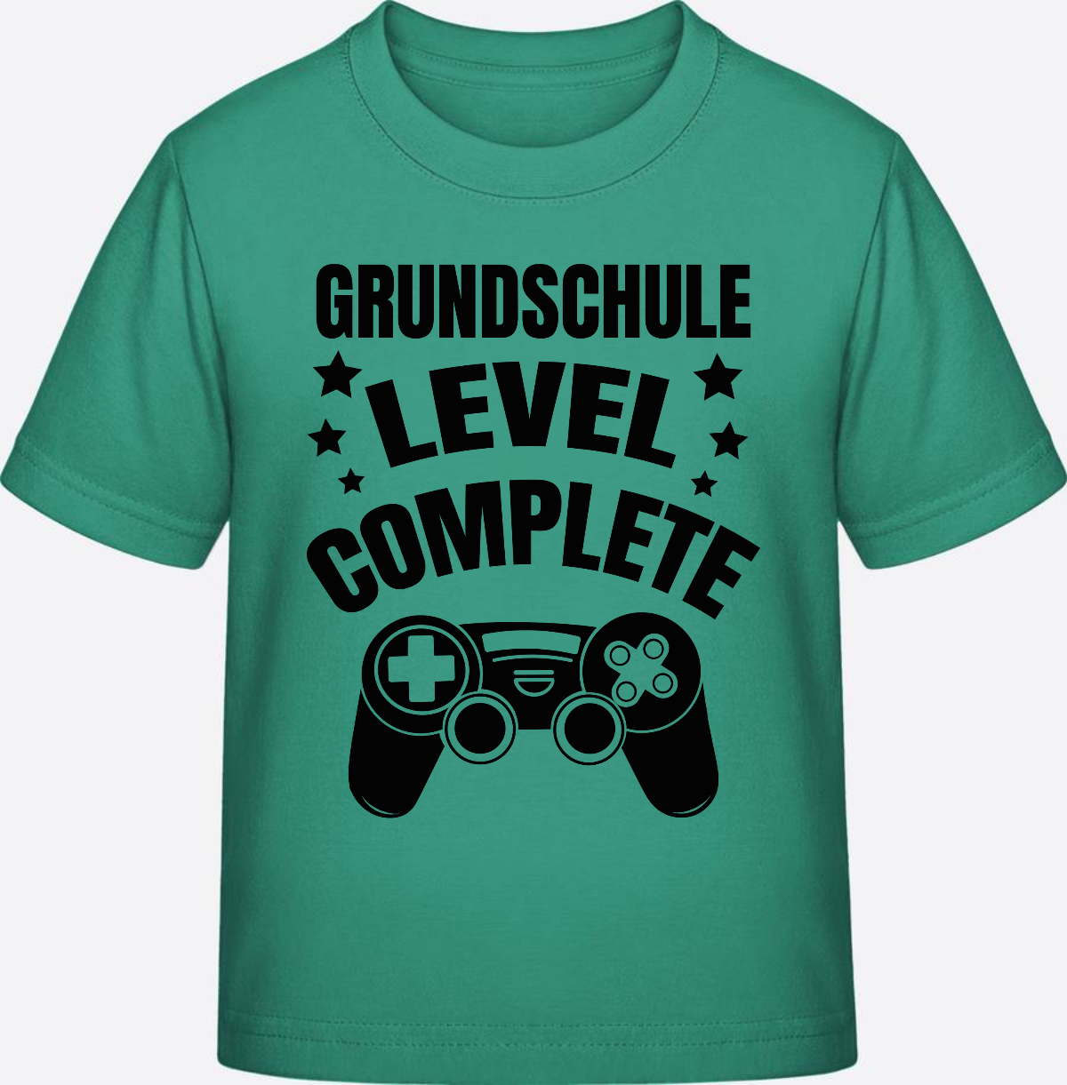 Kinder T-Shirt zur Einschulung: Grundschule Level Complete - Go Green