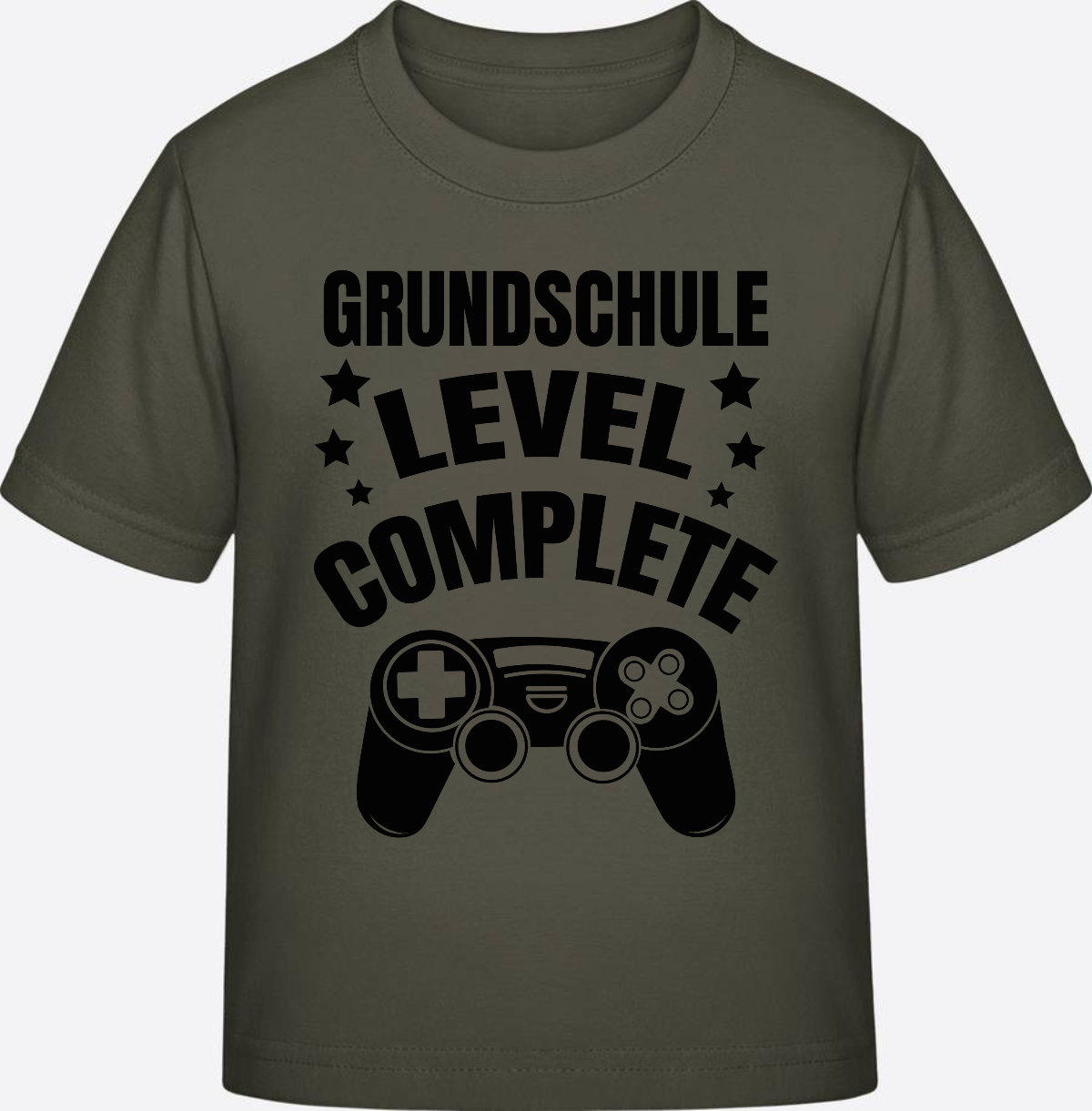 Kinder T-Shirt zur Einschulung: Grundschule Level Complete - Khaki