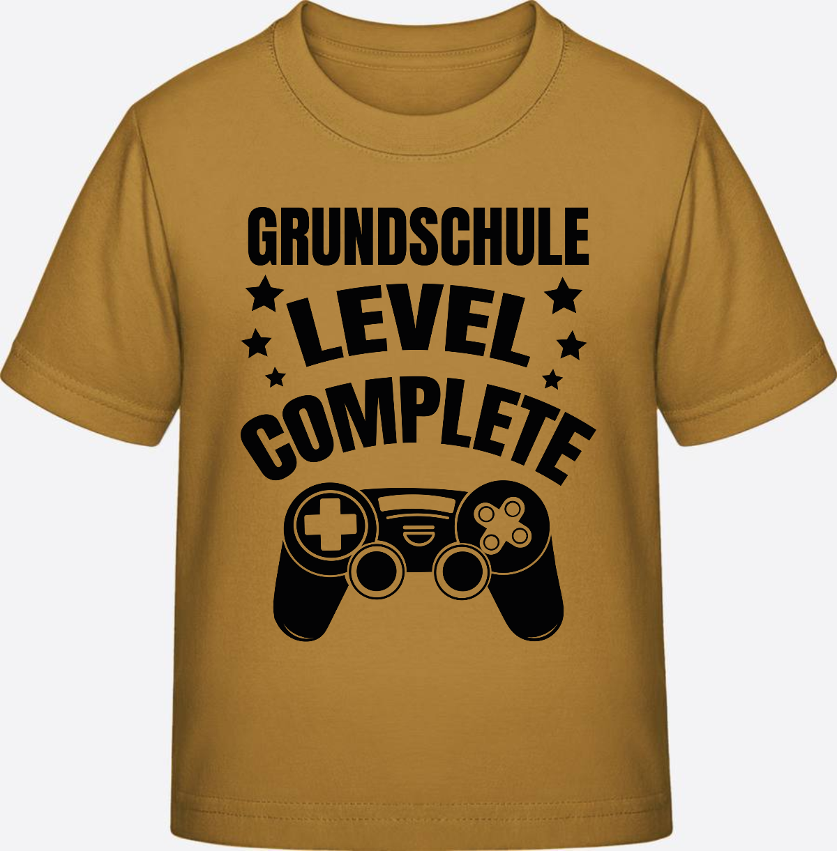 Kinder T-Shirt zur Einschulung: Grundschule Level Complete - Ochre