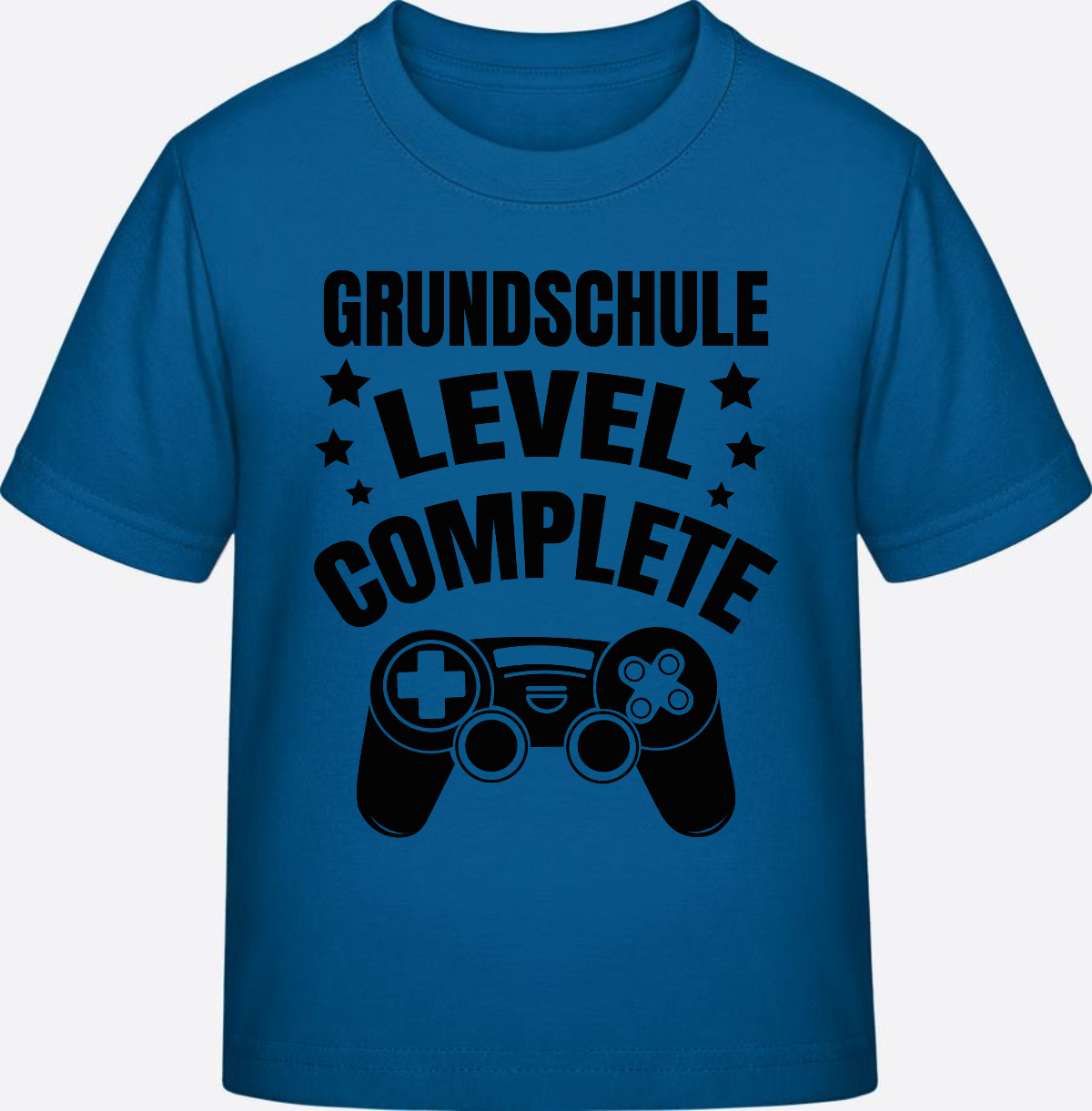 Kinder T-Shirt zur Einschulung: Grundschule Level Complete - Royal Blue