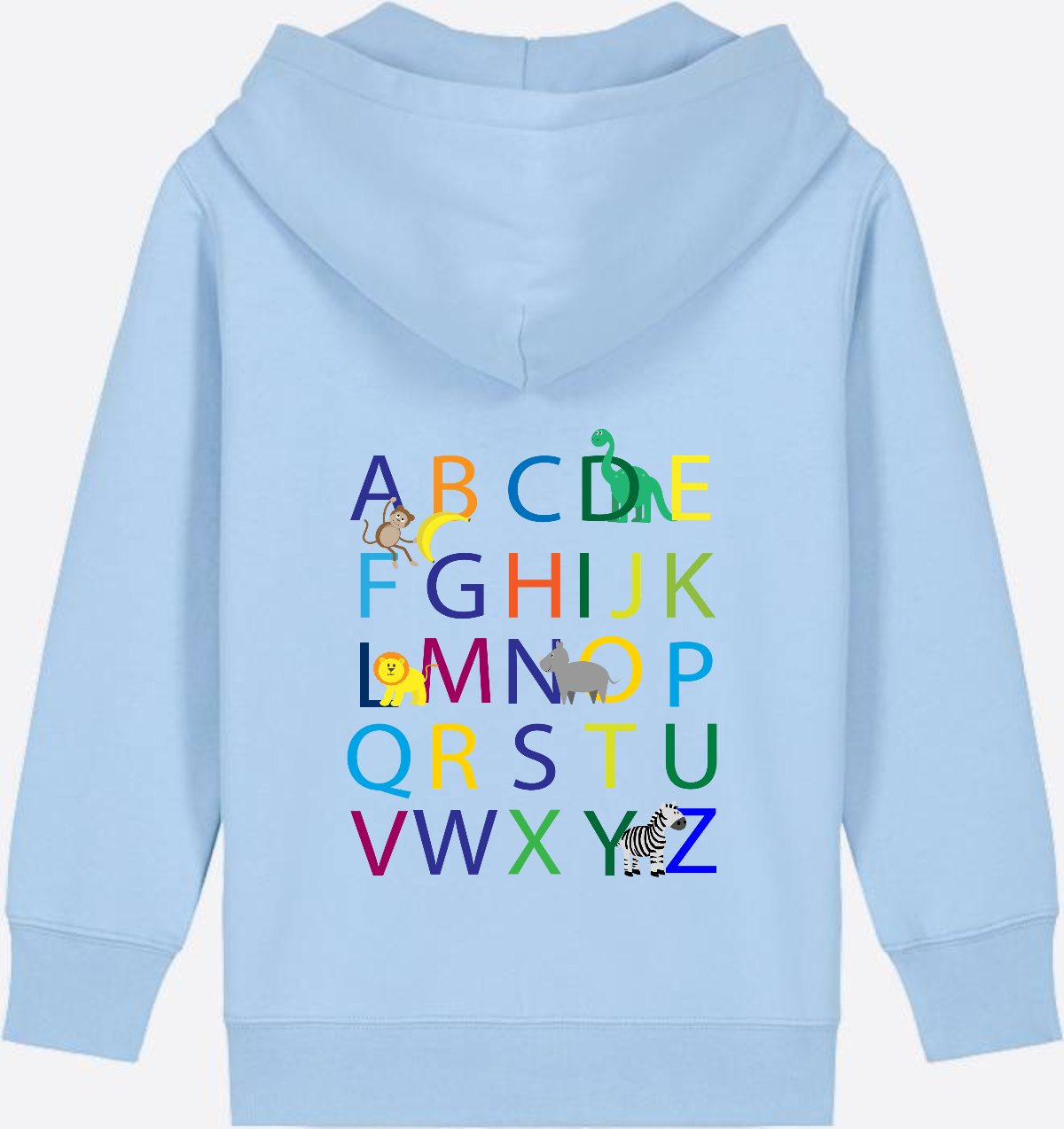 Kinder Zip-Hoodie ABC zur Einschulung mit Name - Blue Soul