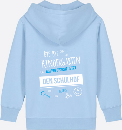 Kinder Zip-Hoodie: Bye Bye Kindergarten – Geschenk Einschulung - Blue Soul