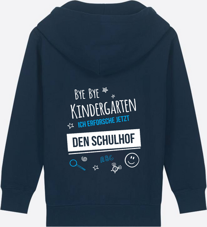 Kinder Zip-Hoodie: Bye Bye Kindergarten – Geschenk Einschulung - French Navy