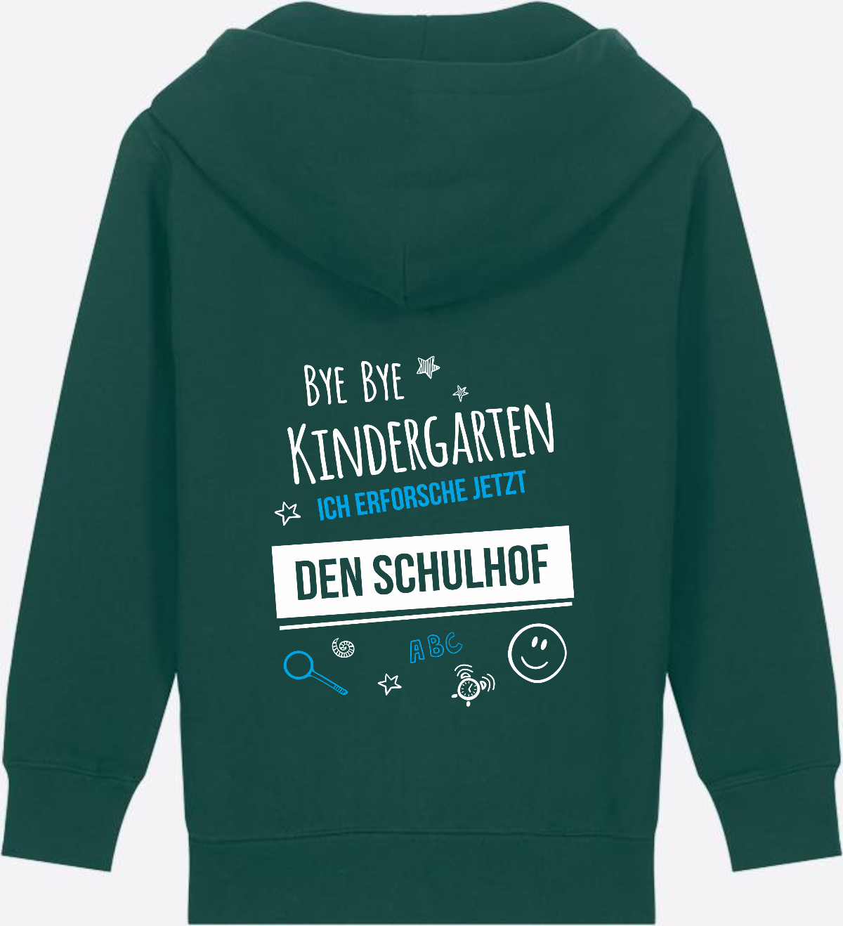 Kinder Zip-Hoodie: Bye Bye Kindergarten – Geschenk Einschulung - Glazed Green