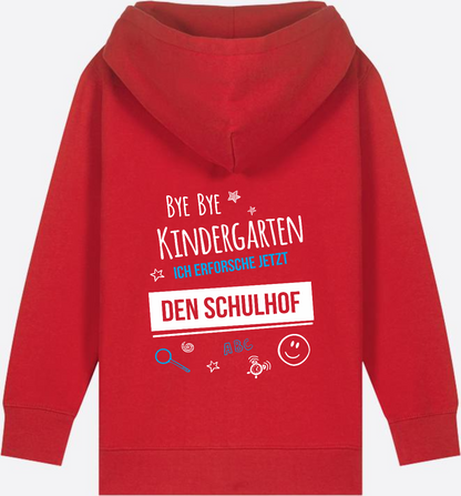 Kinder Zip-Hoodie: Bye Bye Kindergarten – Geschenk Einschulung - Red