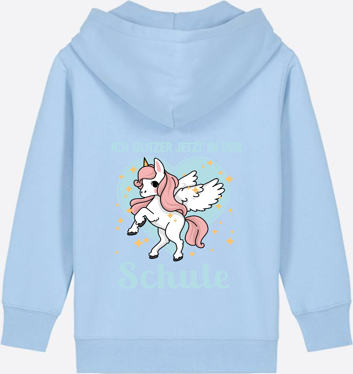 Kinder Zip-Hoodie Einhorn – Ich glitzer jetzt in der Schule - Blue Soul