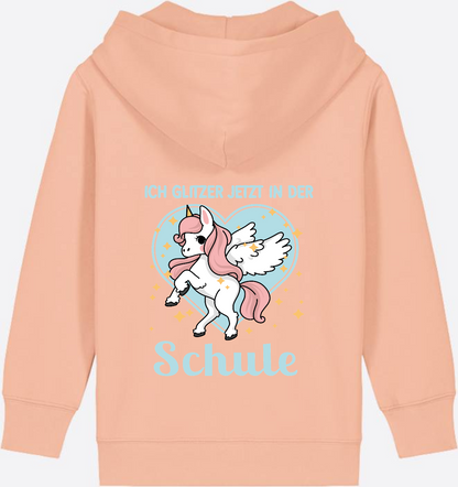 Kinder Zip-Hoodie Einhorn – Ich glitzer jetzt in der Schule - Fraiche Peche