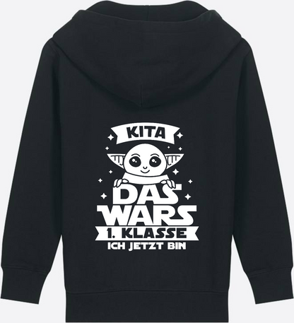 Kinder Zip-Hoodie Einschulung: Kita Das Wars - 1. Klasse - Black