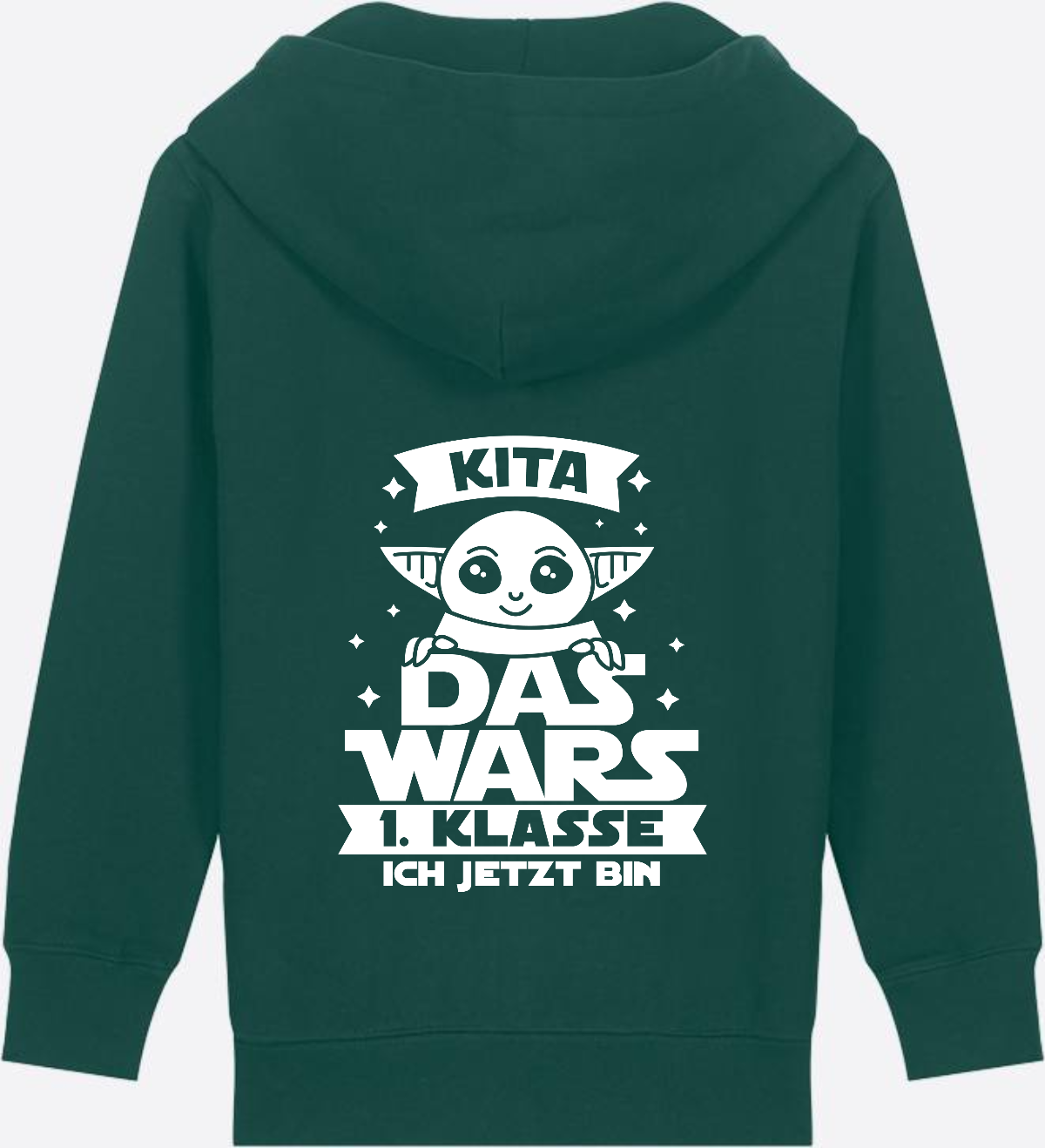 Kinder Zip-Hoodie Einschulung: Kita Das Wars - 1. Klasse - Glazed Green