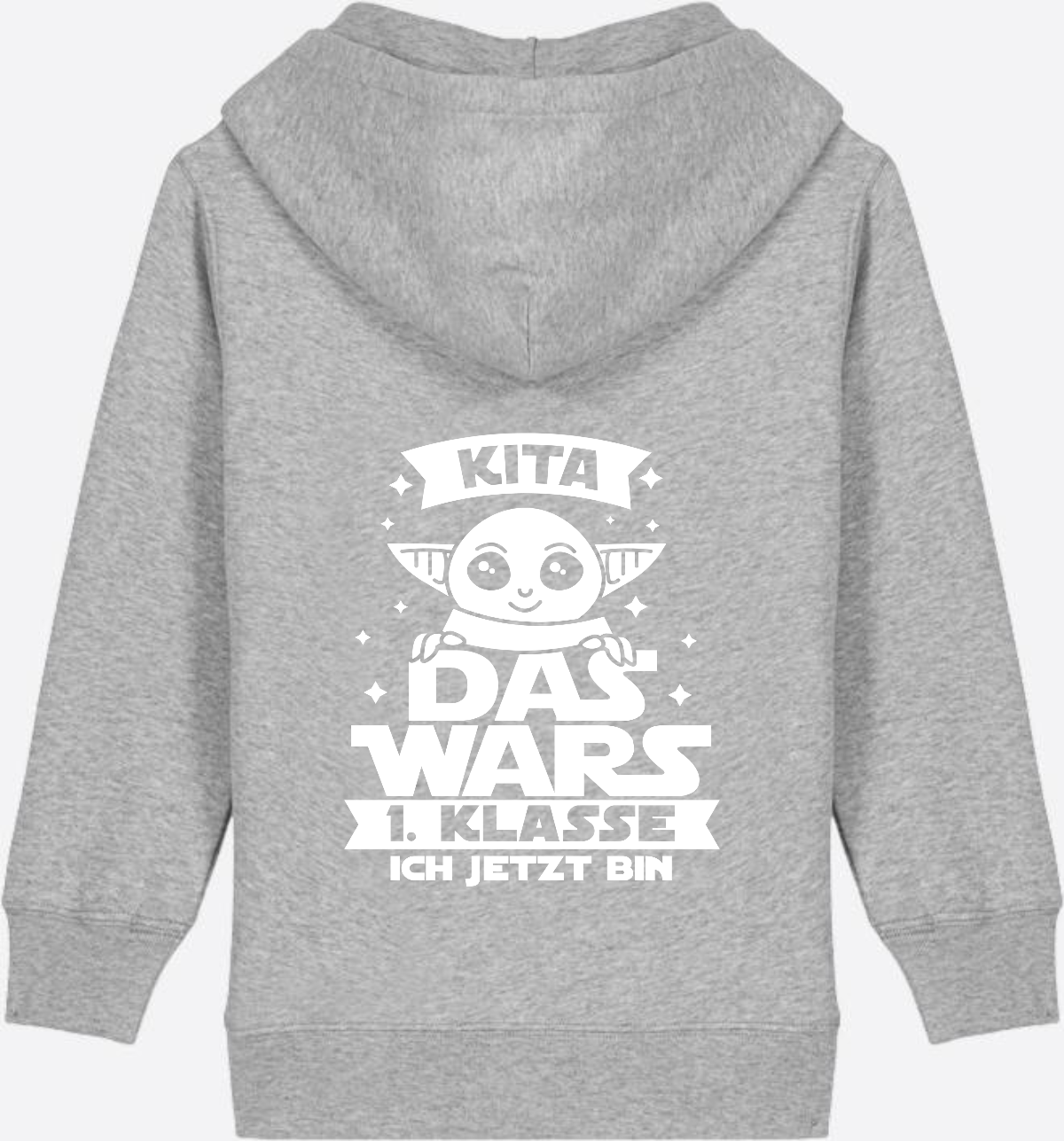 Kinder Zip-Hoodie Einschulung: Kita Das Wars - 1. Klasse - Heather Grey
