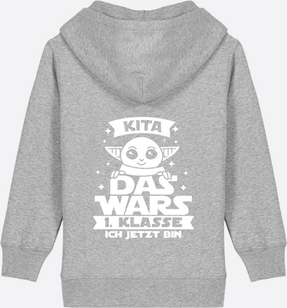 Kinder Zip-Hoodie Einschulung: Kita Das Wars - 1. Klasse - Heather Grey