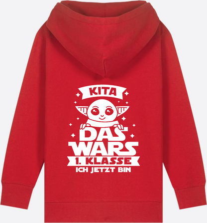 Kinder Zip-Hoodie Einschulung: Kita Das Wars - 1. Klasse - Red