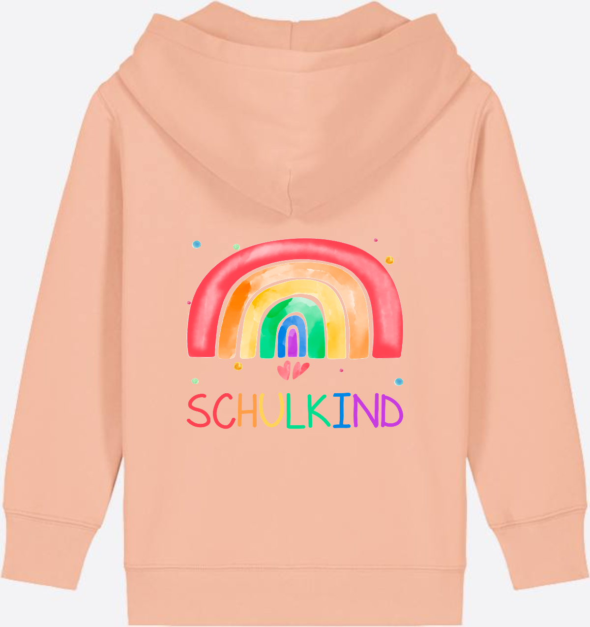 Kinder Zip-Hoodie Einschulung – Regenbogen Schulkind mit Name - Fraiche Peche