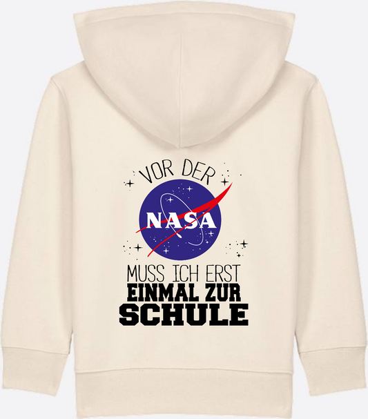 Kinder Zip-Hoodie Einschulung: Vor der NASA zur Schule - Natural Raw