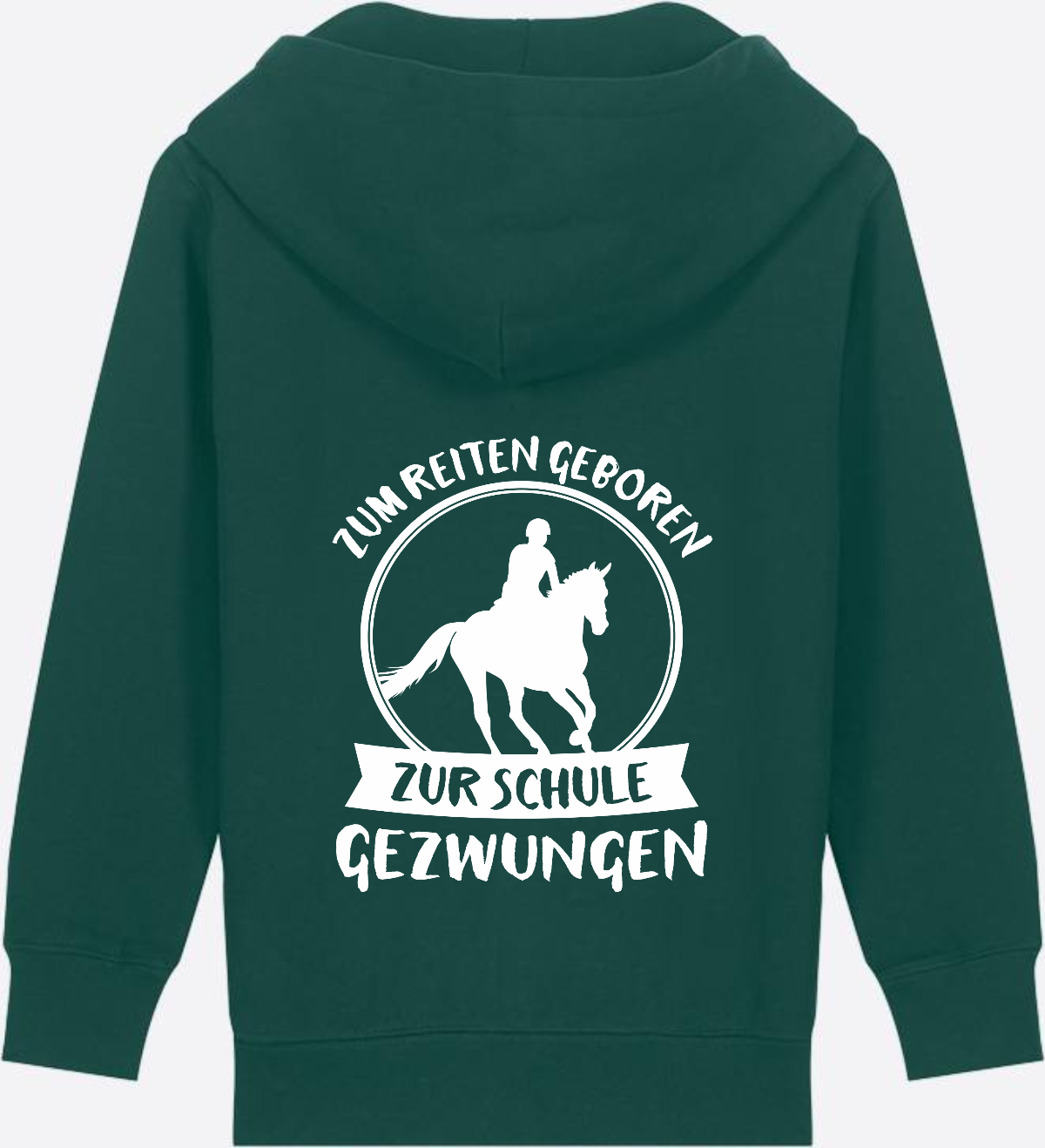Kinder Zip-Hoodie Einschulung: Zum Reiten geboren - Glazed Green
