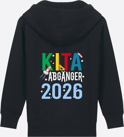 Kinder Zip-Hoodie Kita Abgänger 2026 – Personalisiert - Black